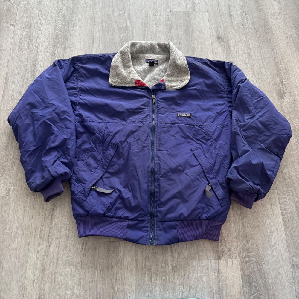 Patagonia Shelled Synchilla Jacket Purple Vintage Made in USA 28131 Mens Small